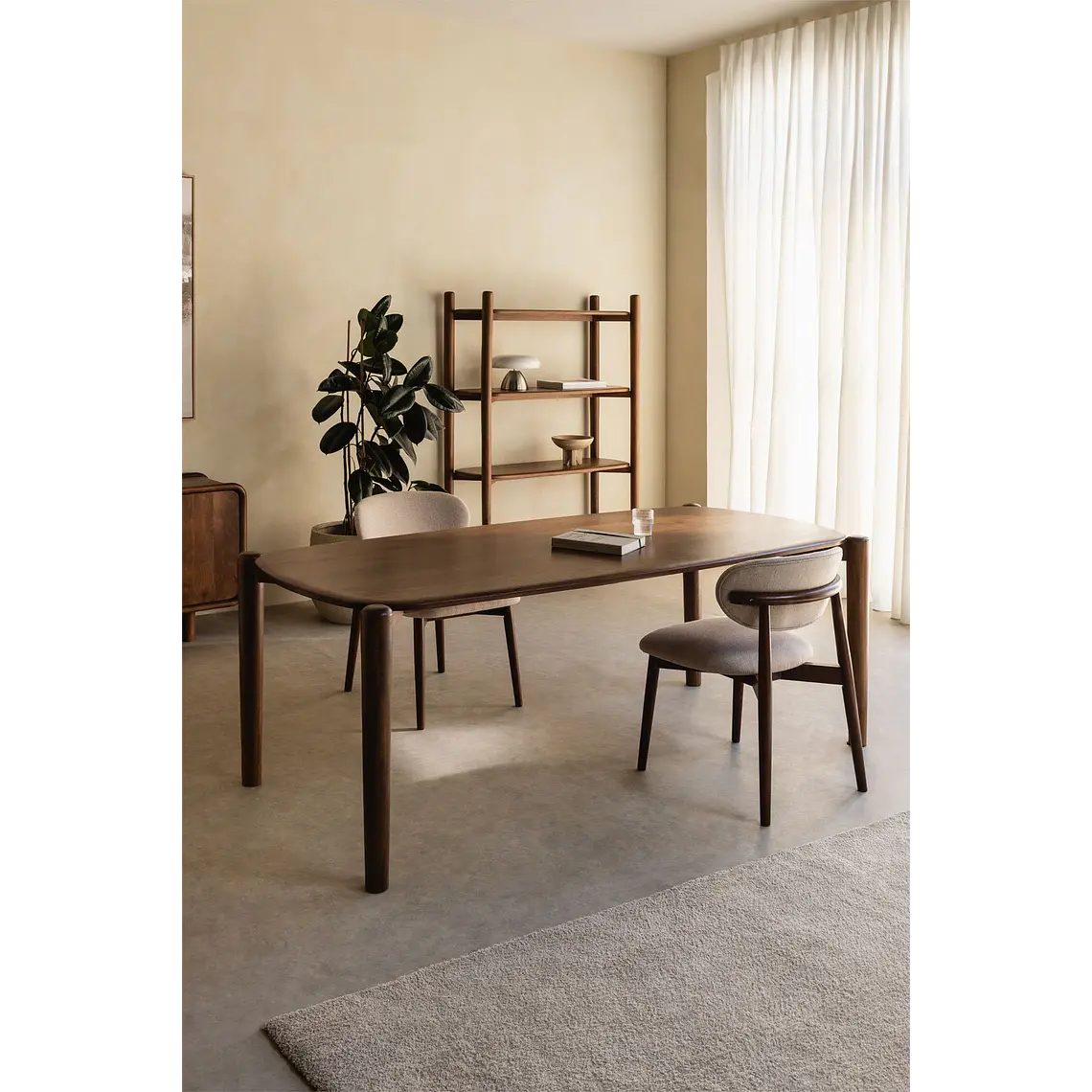 Mesa de comedor rectangular 200x90 cm en madera de mango 2