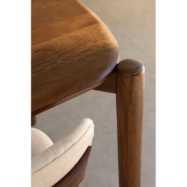 Mesa de comedor rectangular 200x90 cm en madera de mango 3