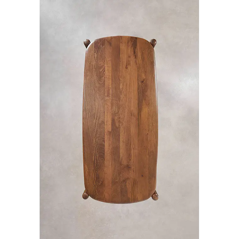 Mesa de comedor rectangular 200x90 cm en madera de mango 9