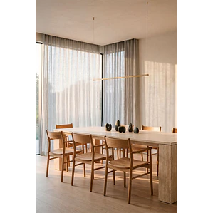 Mesa de comedor rectangular 240x110 cm en travertino