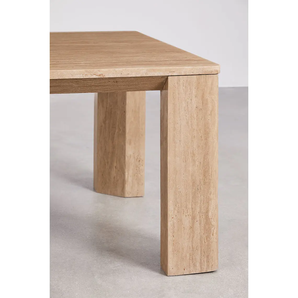 Mesa de comedor rectangular 240x110 cm en travertino 5