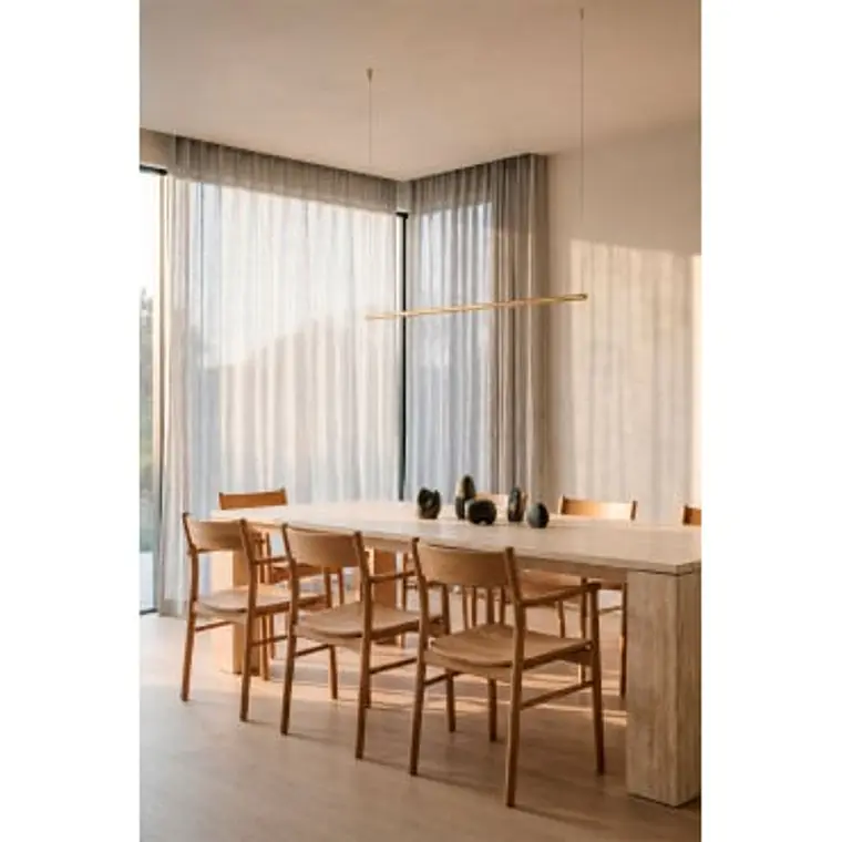 Mesa de comedor rectangular 240x110 cm en travertino 10