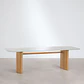 Mesa de comedor rectangular 260x110 cm en vidrio templado y MDF - Miniatura 4