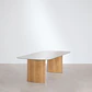 Mesa de comedor rectangular 260x110 cm en vidrio templado y MDF - Miniatura 5