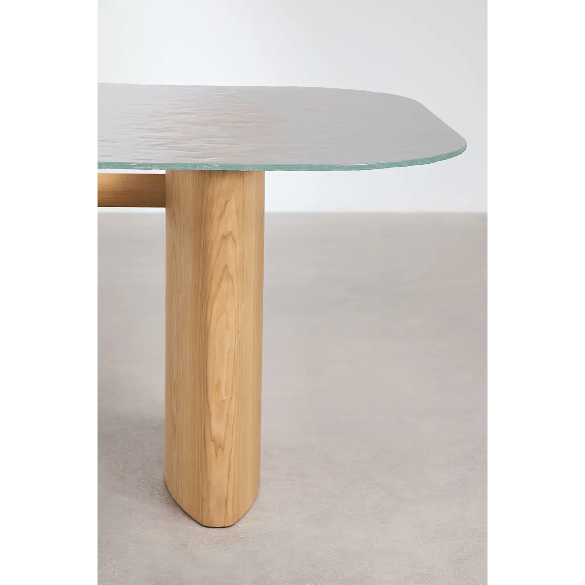 Mesa de comedor rectangular 260x110 cm en vidrio templado y MDF 6