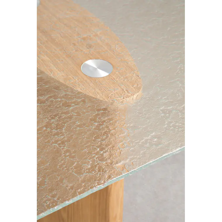 Mesa de comedor rectangular 260x110 cm en vidrio templado y MDF 7