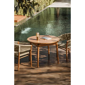 Mesa de jardín 100-135x100 cm extensible en madera de acacia Orlia
