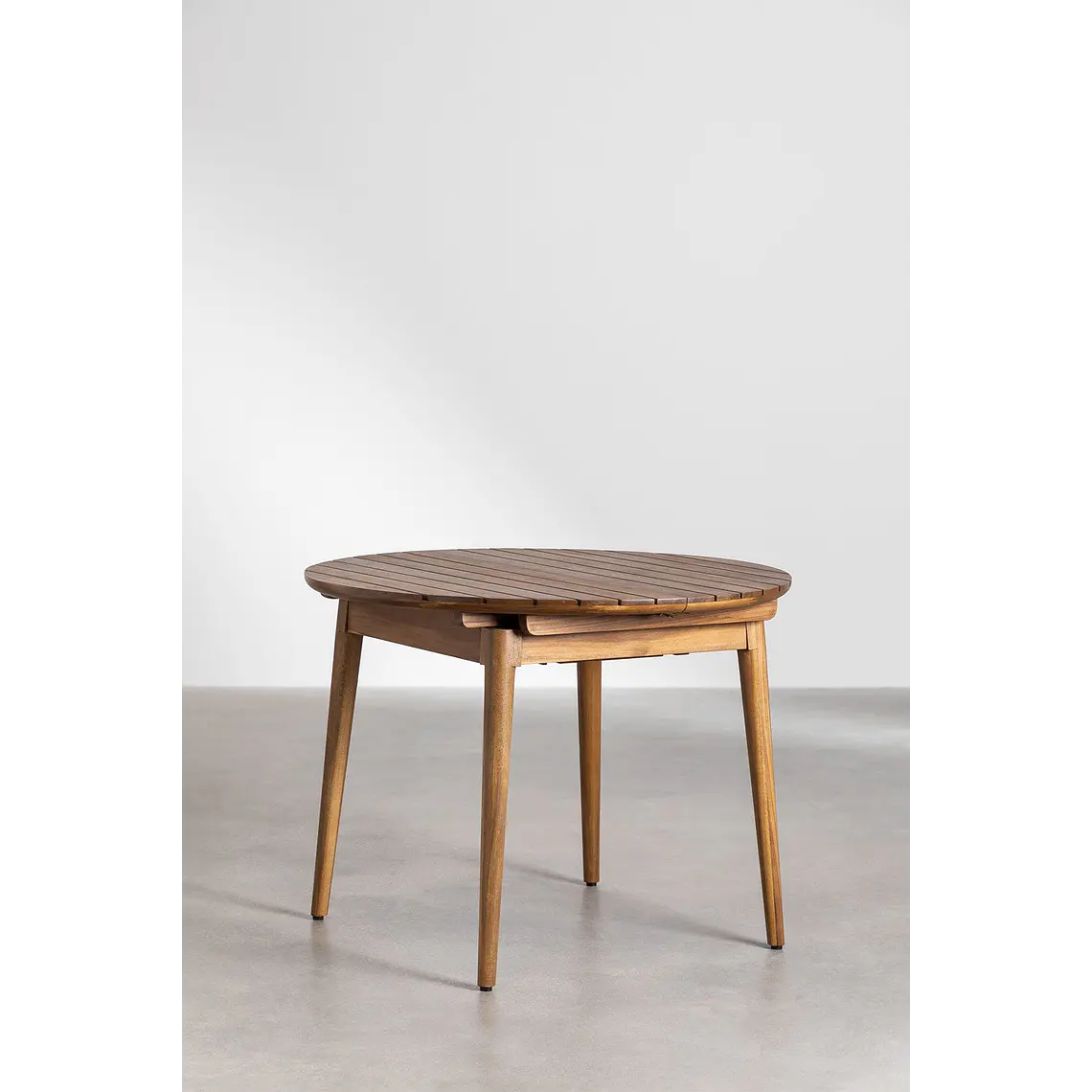 Mesa de jardín 100-135x100 cm extensible en madera de acacia Orlia 3