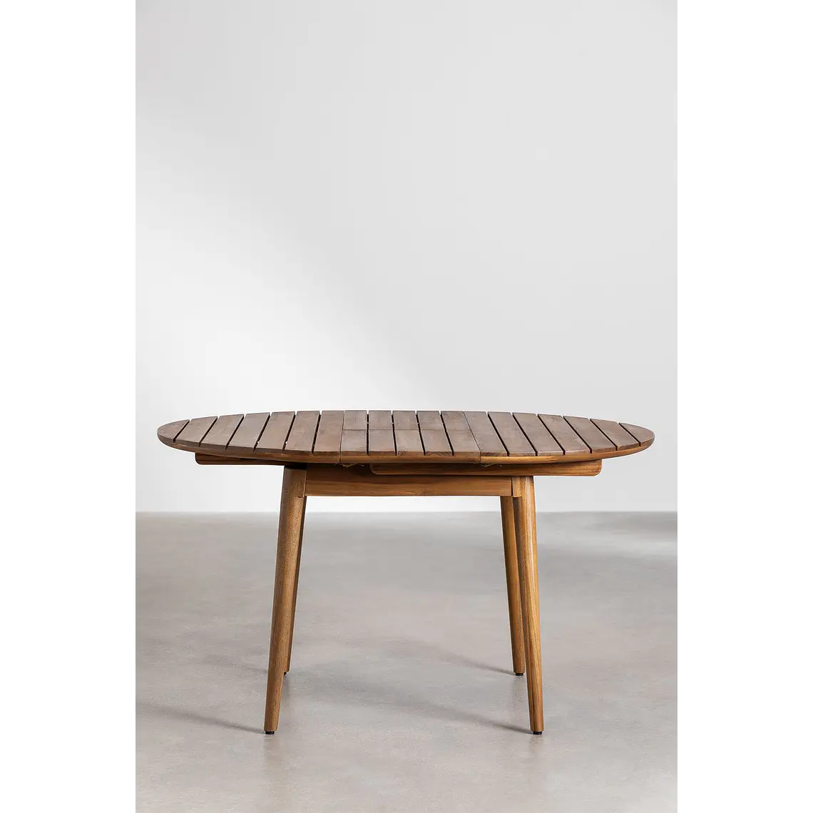 Mesa de jardín 100-135x100 cm extensible en madera de acacia Orlia 4