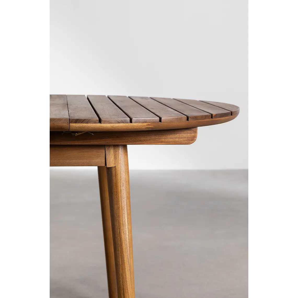 Mesa de jardín 100-135x100 cm extensible en madera de acacia Orlia 5