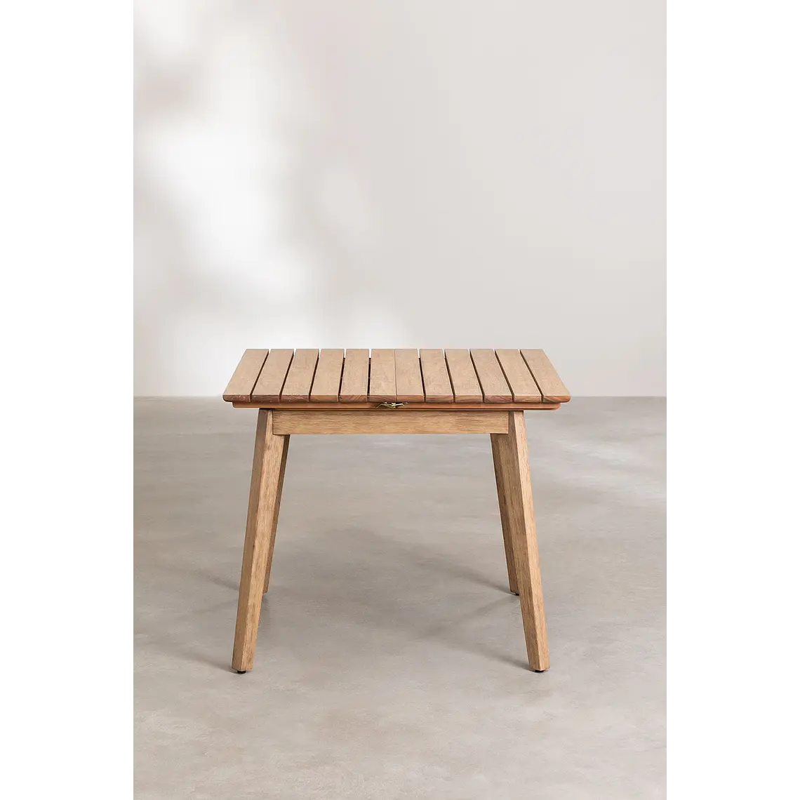 Mesa de jardín 90-150x90 cm extensible en madera de eucalipto Hala 6