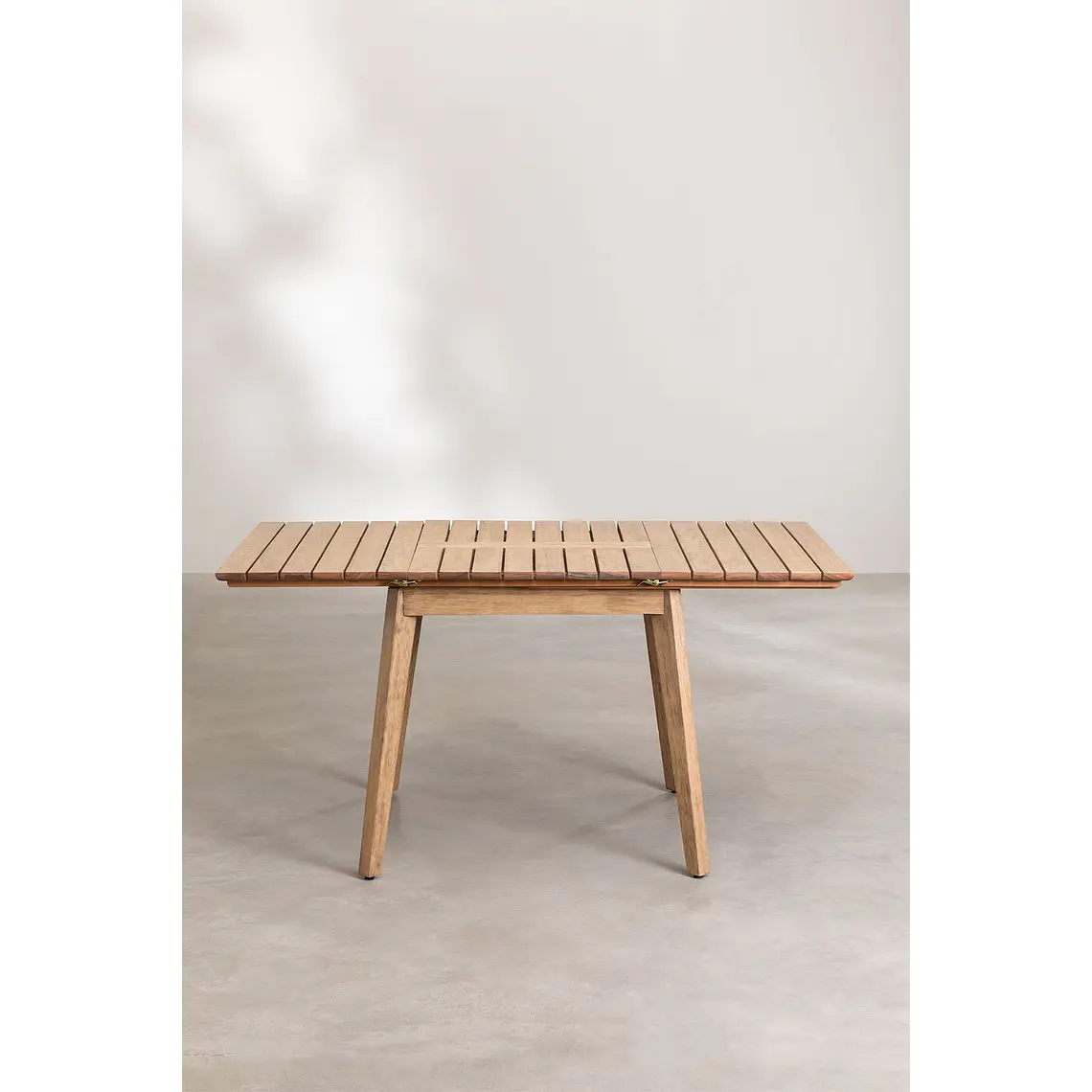 Mesa de jardín 90-150x90 cm extensible en madera de eucalipto Hala 7