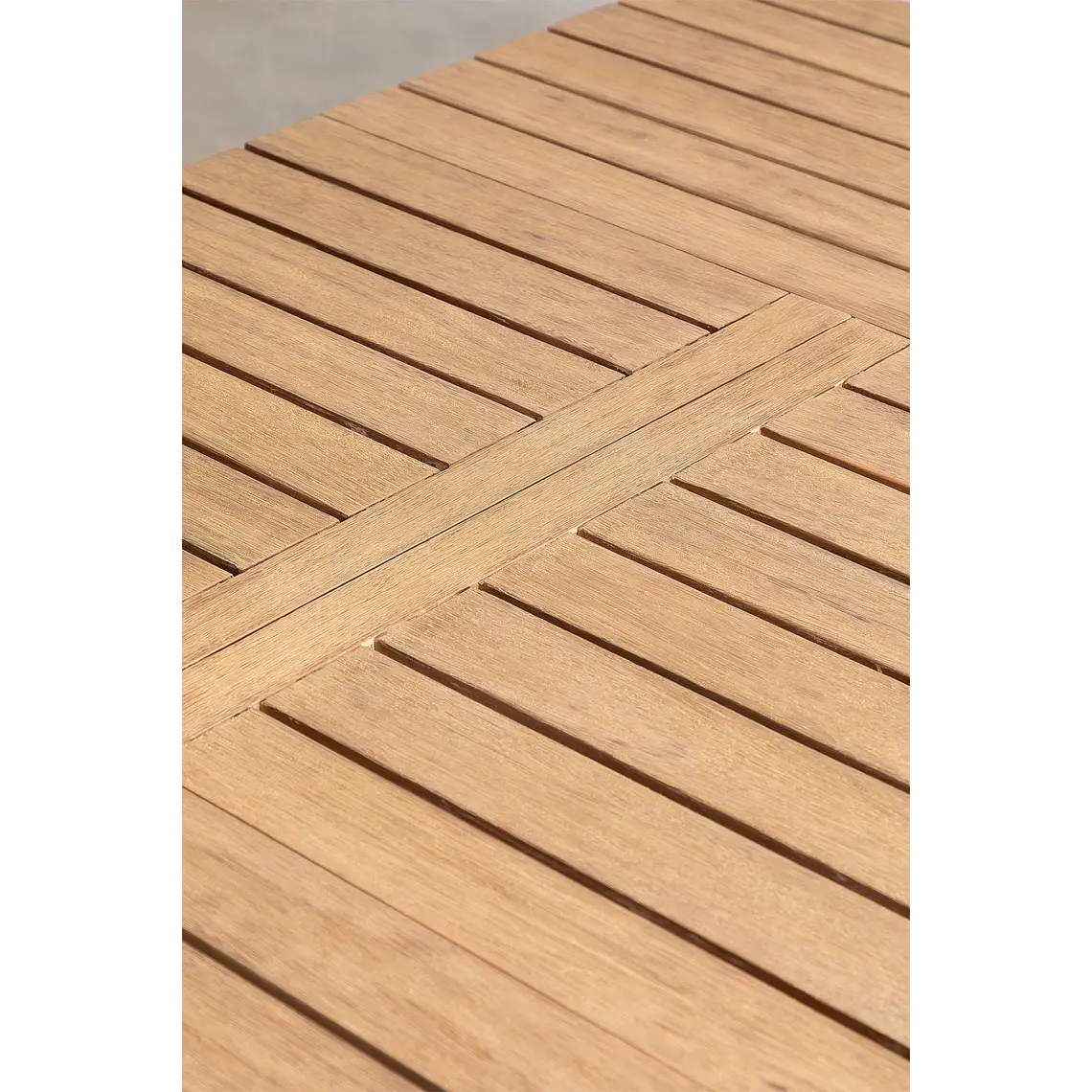 Mesa de jardín 90-150x90 cm extensible en madera de eucalipto Hala 8