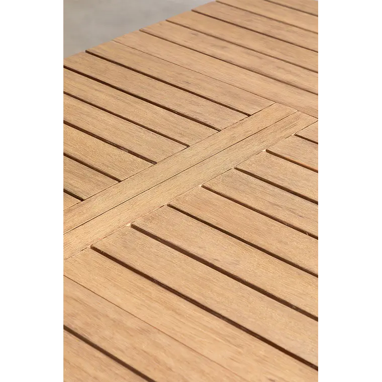 Mesa de jardín 90-150x90 cm extensible en madera de eucalipto Hala 8