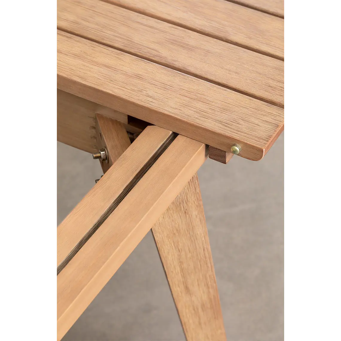 Mesa de jardín 90-150x90 cm extensible en madera de eucalipto Hala 11