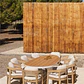 Mesa de jardín ovalada 260x110 cm en aluminio y madera de teca Solena - Miniatura 1