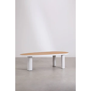 Mesa de jardín ovalada 260x110 cm en aluminio y madera de teca Solena