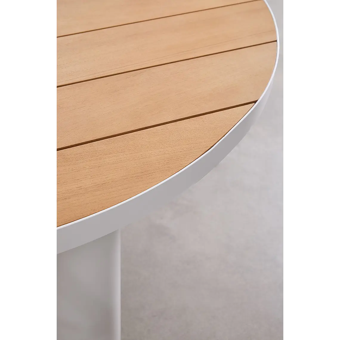 Mesa de jardín ovalada 260x110 cm en aluminio y madera de teca Solena 4