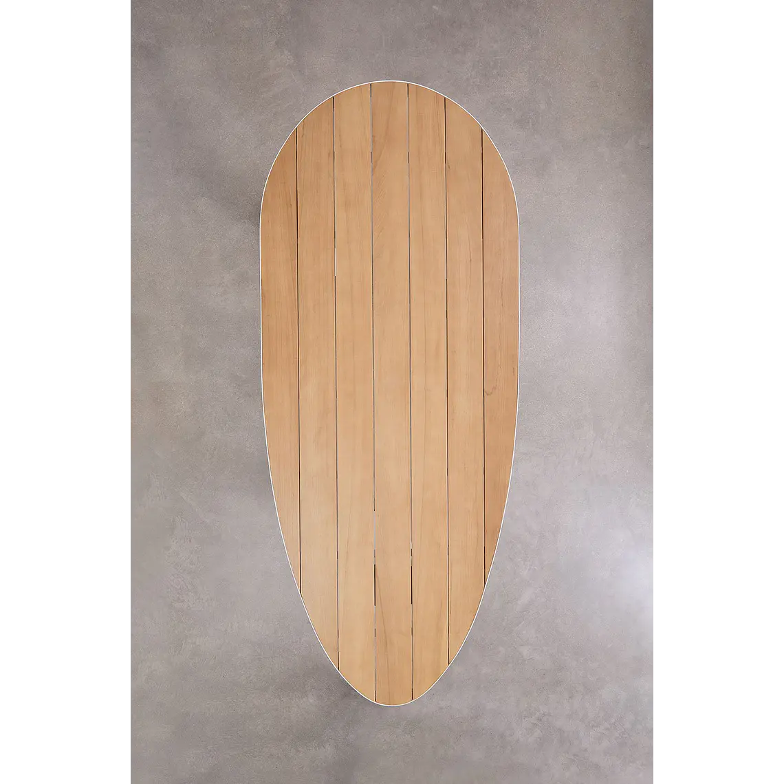 Mesa de jardín ovalada 260x110 cm en aluminio y madera de teca Solena 7