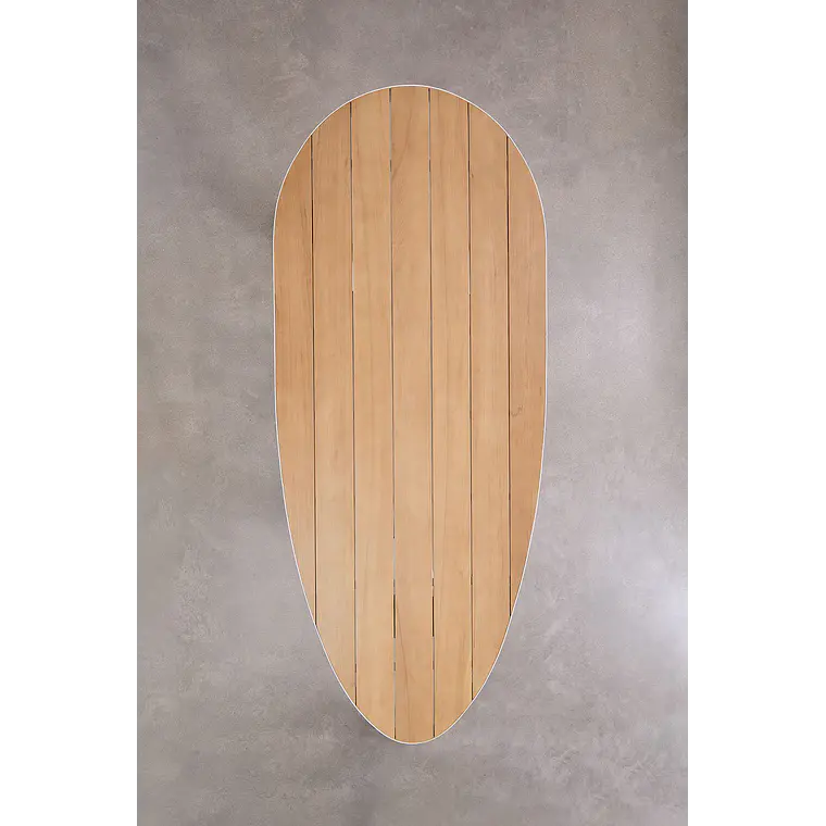 Mesa de jardín ovalada 260x110 cm en aluminio y madera de teca Solena 7