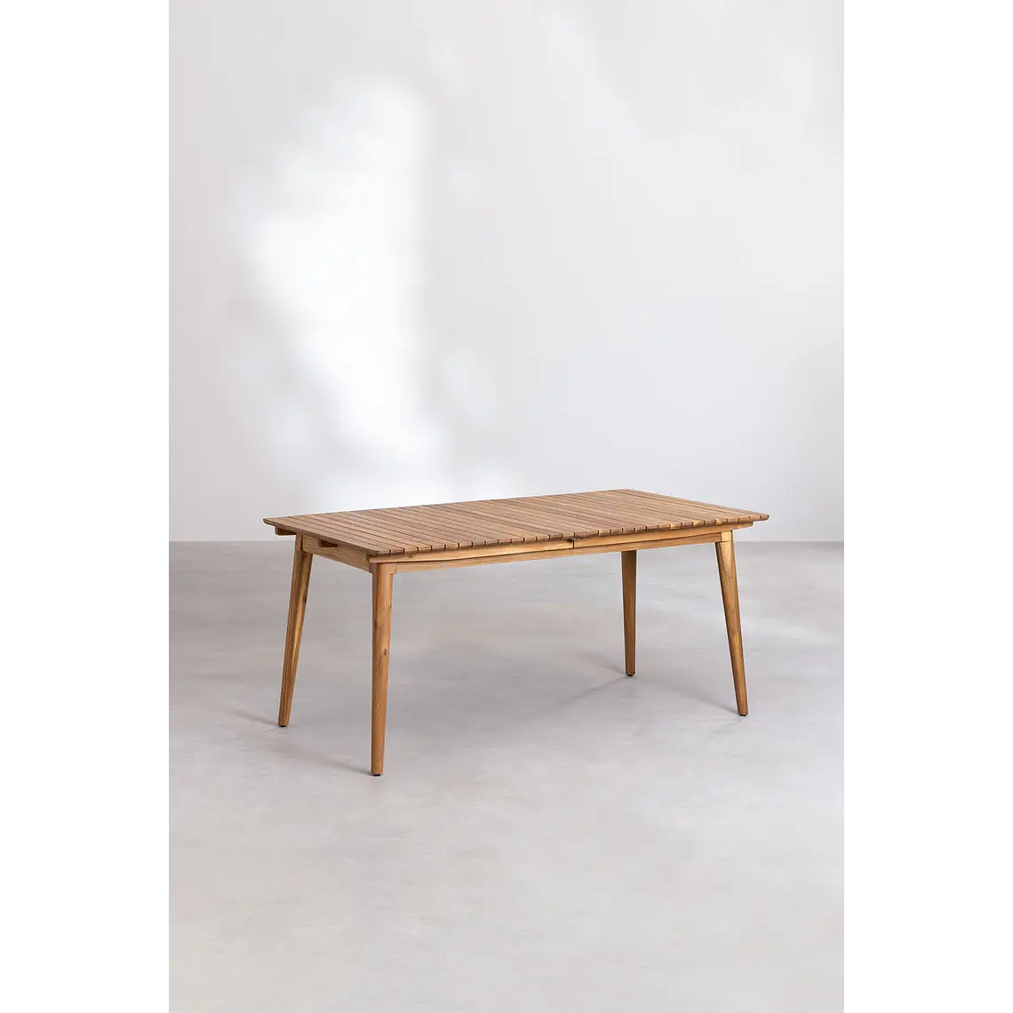 Mesa de jardín rectangular 160-210x90 cm extensible en madera de acacia Fiora 1