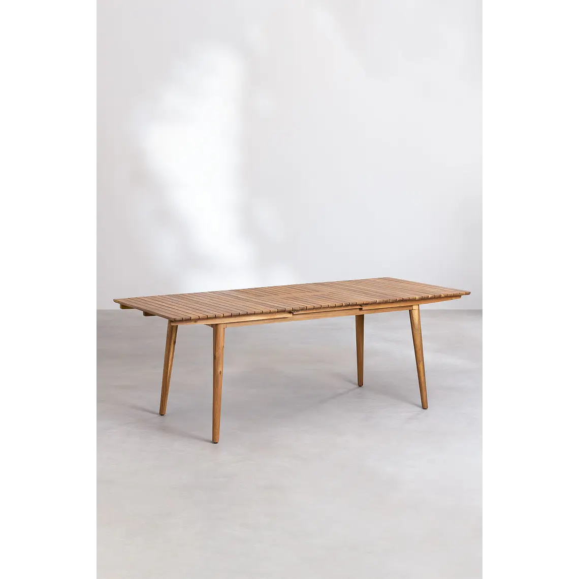Mesa de jardín rectangular 160-210x90 cm extensible en madera de acacia Fiora 3