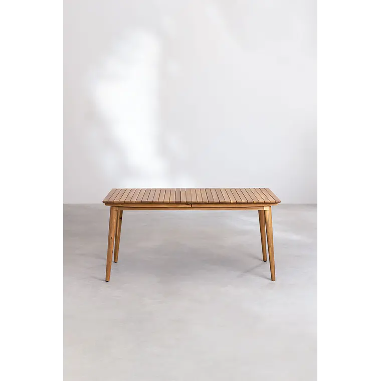 Mesa de jardín rectangular 160-210x90 cm extensible en madera de acacia Fiora 4