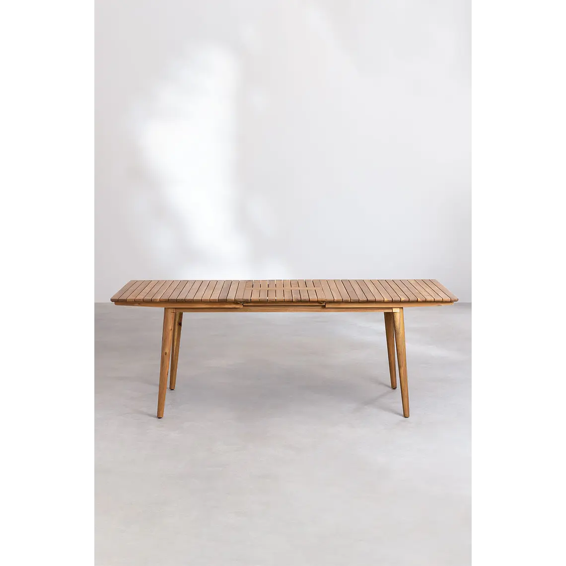Mesa de jardín rectangular 160-210x90 cm extensible en madera de acacia Fiora 5