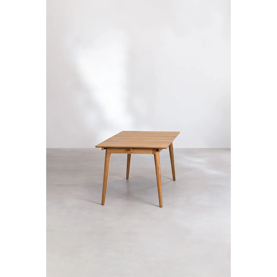 Mesa de jardín rectangular 160-210x90 cm extensible en madera de acacia Fiora 6