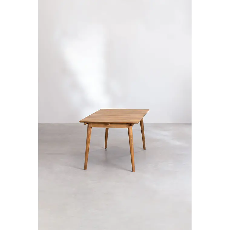Mesa de jardín rectangular 160-210x90 cm extensible en madera de acacia Fiora 6