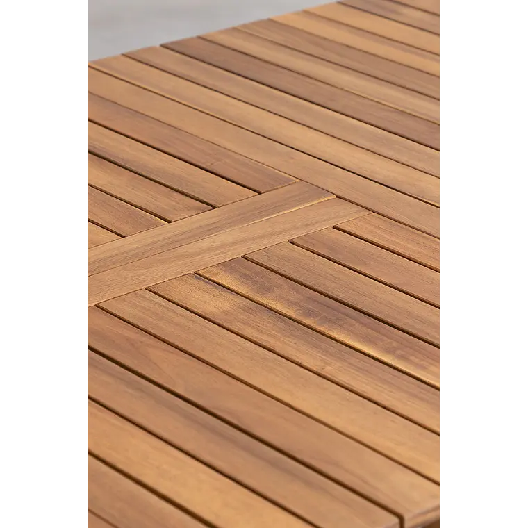 Mesa de jardín rectangular 160-210x90 cm extensible en madera de acacia Fiora 10