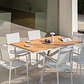 Mesa de jardín rectangular 180x100 cm en madera de eucalipto y aluminio Rava - Miniatura 2