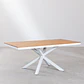 Mesa de jardín rectangular 180x100 cm en madera de eucalipto y aluminio Rava - Miniatura 3
