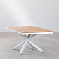 Mesa de jardín rectangular 180x100 cm en madera de eucalipto y aluminio Rava - Miniatura 4