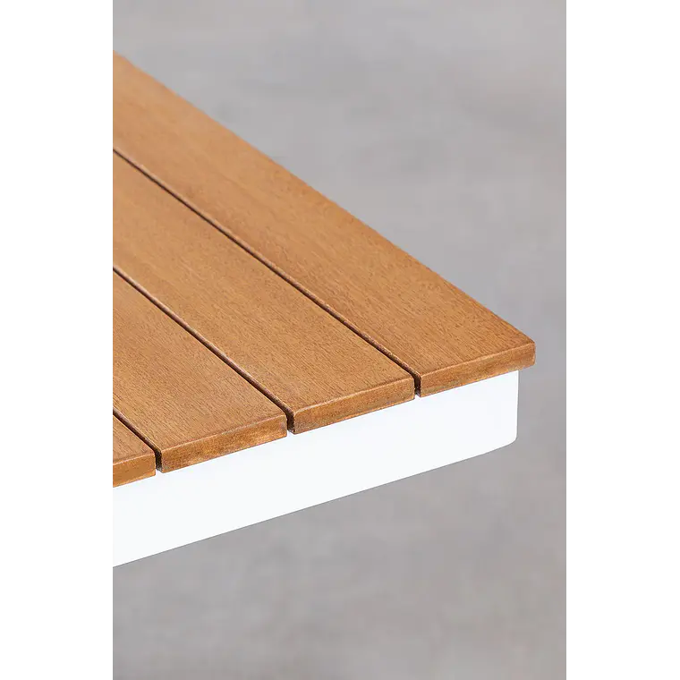 Mesa de jardín rectangular 180x100 cm en madera de eucalipto y aluminio Rava 5