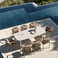Mesa de jardín rectangular 220-280x100 cm extensible en cerámica y aluminio Halena - Miniatura 2