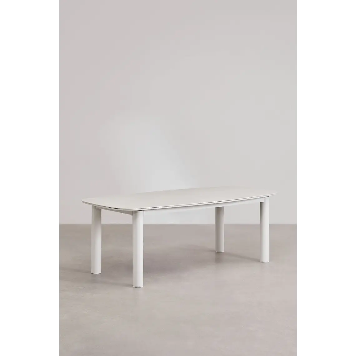 Mesa de jardín rectangular 220-280x100 cm extensible en cerámica y aluminio Halena 3
