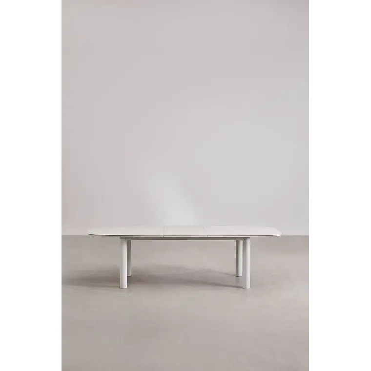 Mesa de jardín rectangular 220-280x100 cm extensible en cerámica y aluminio Halena 5