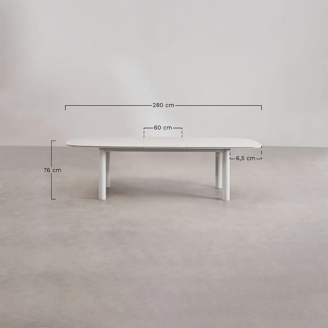 Mesa de jardín rectangular 220-280x100 cm extensible en cerámica y aluminio Halena 12
