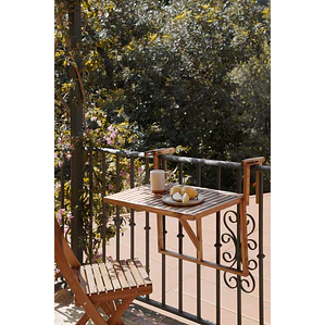 Mesa de jardín rectangular 65x60 cm colgante y plegable en madera de acacia Brania