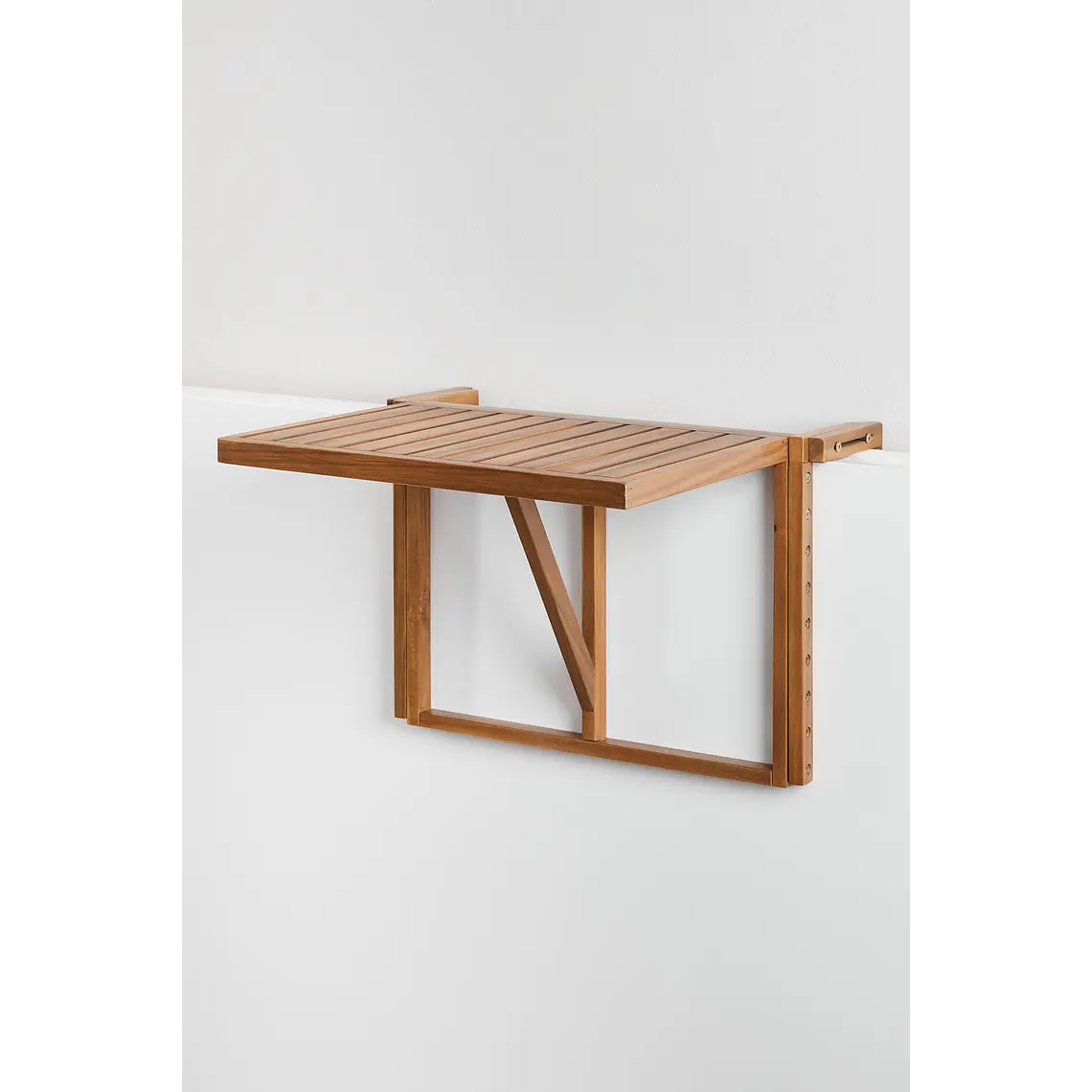 Mesa de jardín rectangular 65x60 cm colgante y plegable en madera de acacia Brania 3