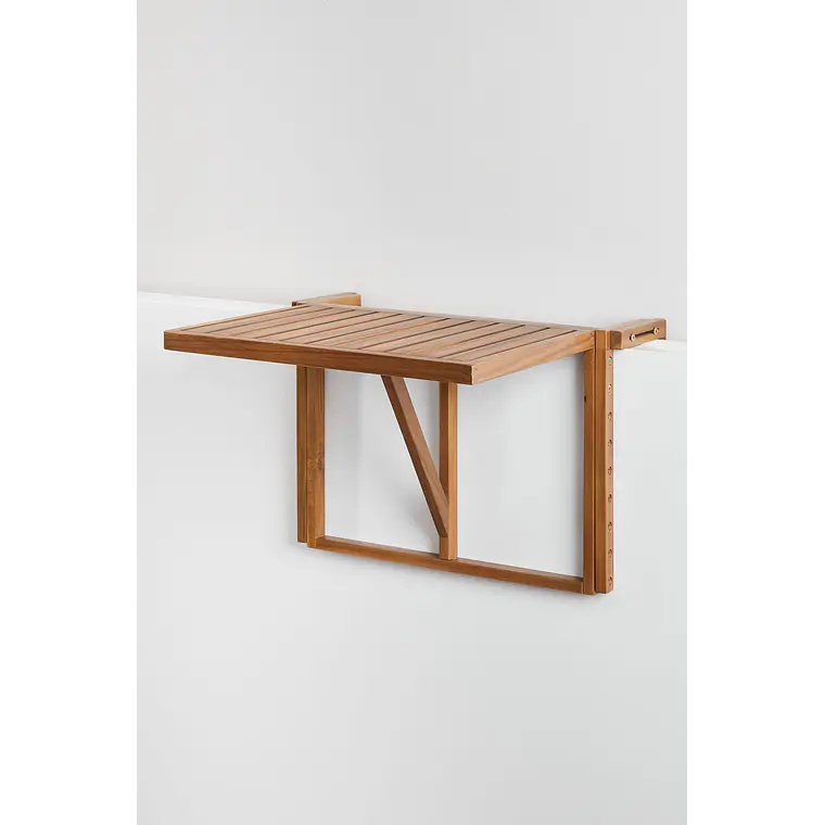 Mesa de jardín rectangular 65x60 cm colgante y plegable en madera de acacia Brania 3
