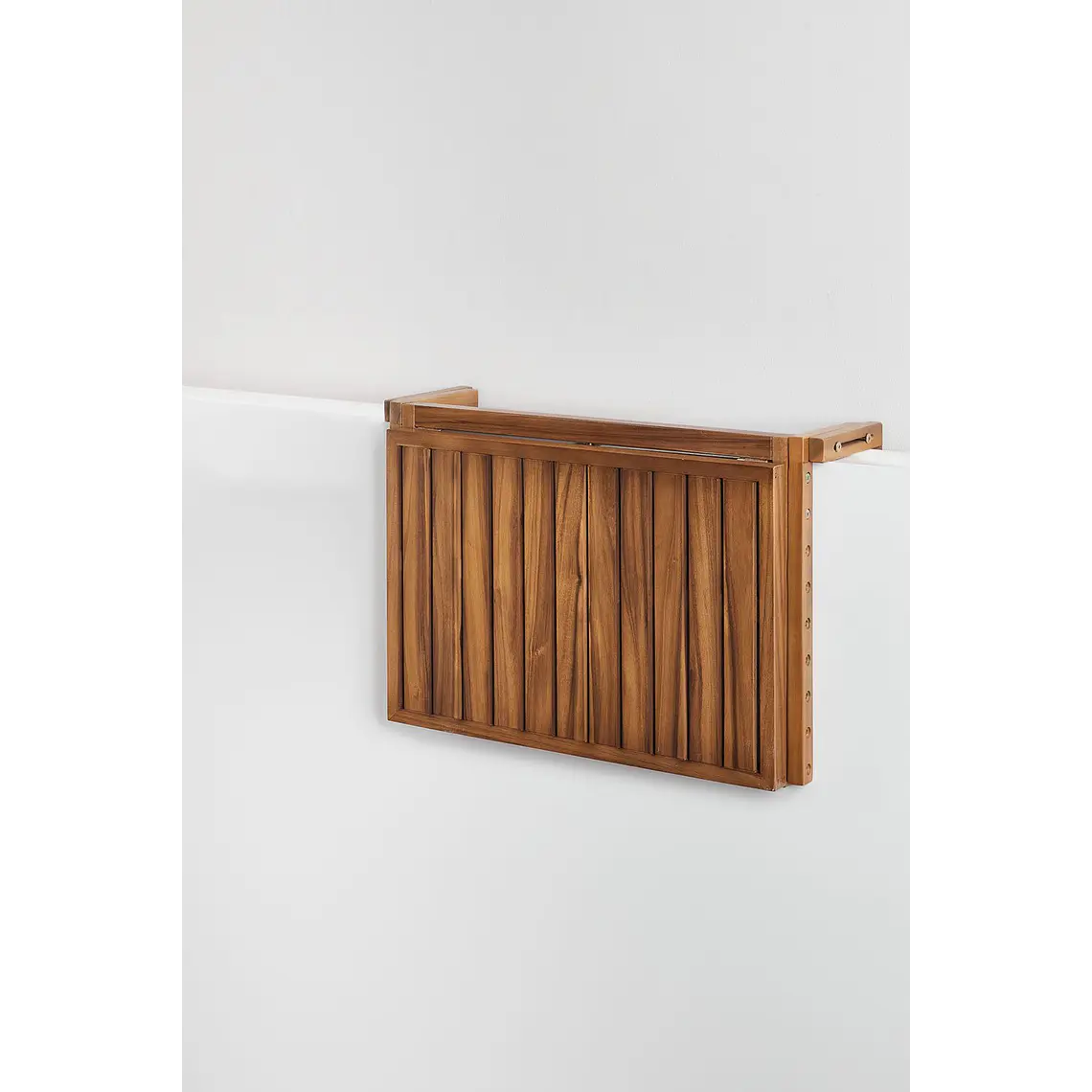 Mesa de jardín rectangular 65x60 cm colgante y plegable en madera de acacia Brania 4