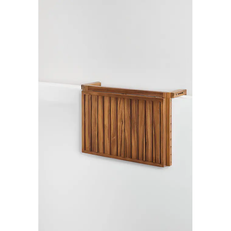 Mesa de jardín rectangular 65x60 cm colgante y plegable en madera de acacia Brania 4