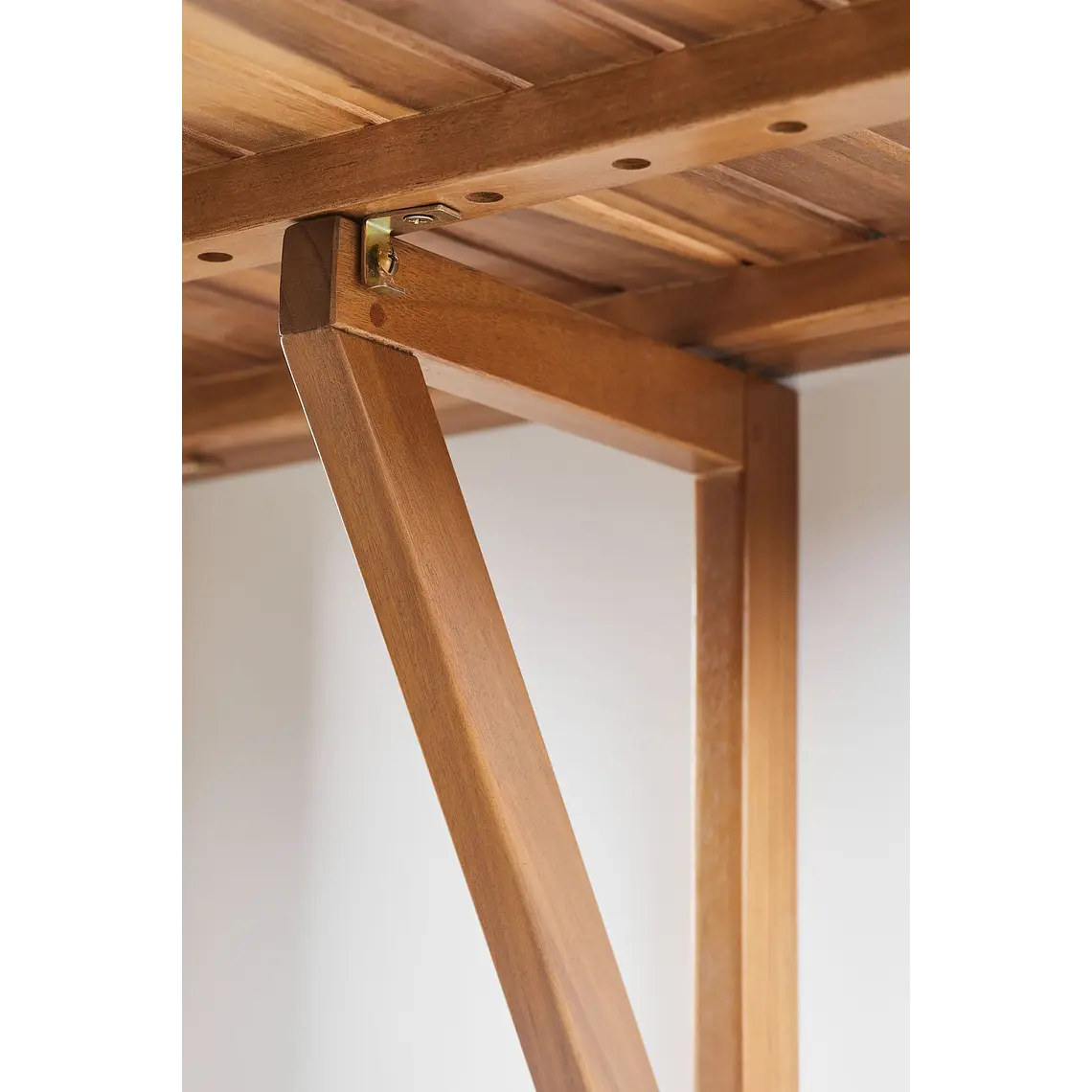 Mesa de jardín rectangular 65x60 cm colgante y plegable en madera de acacia Brania 6
