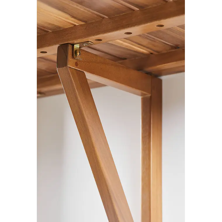 Mesa de jardín rectangular 65x60 cm colgante y plegable en madera de acacia Brania 6