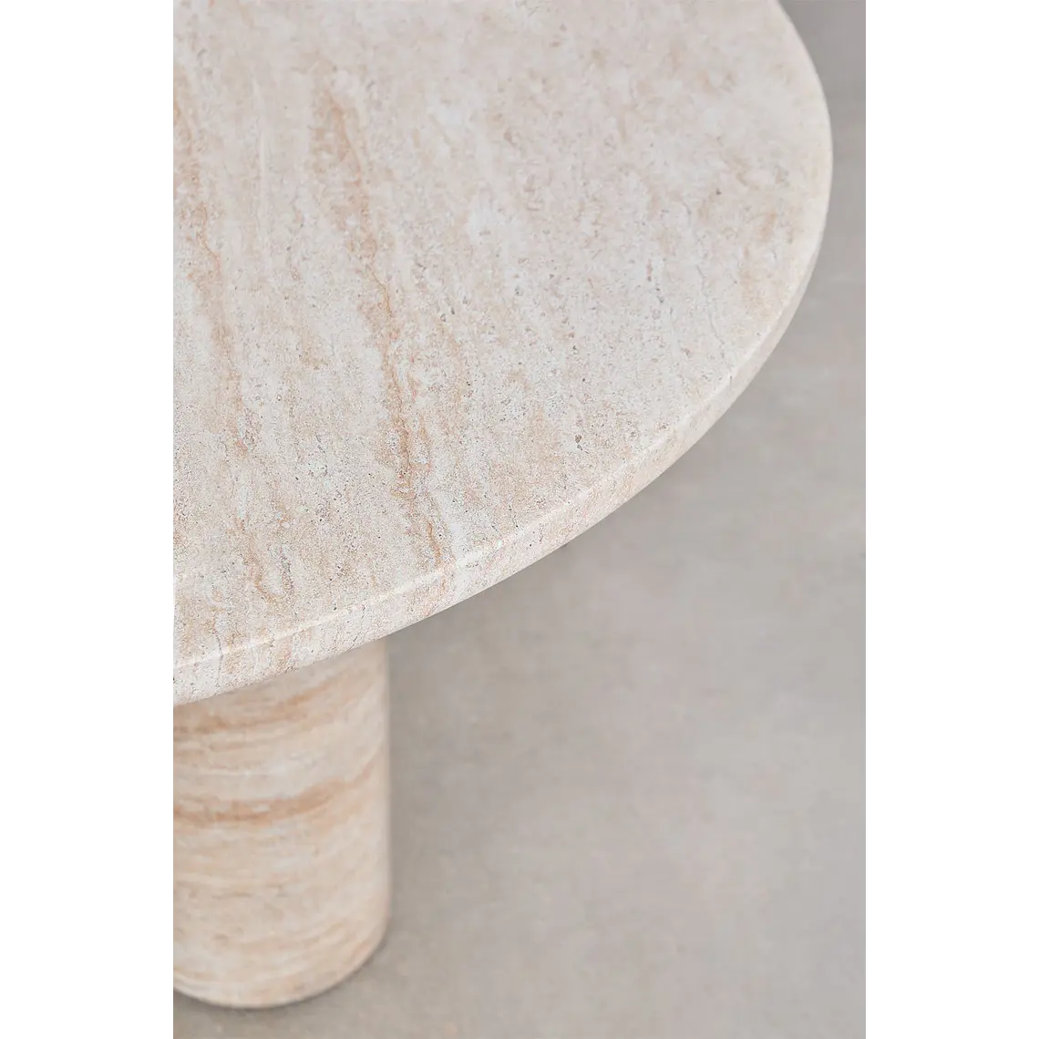 Mesa de jardín redonda Ø120 cm en cemento look travertino Melina 4