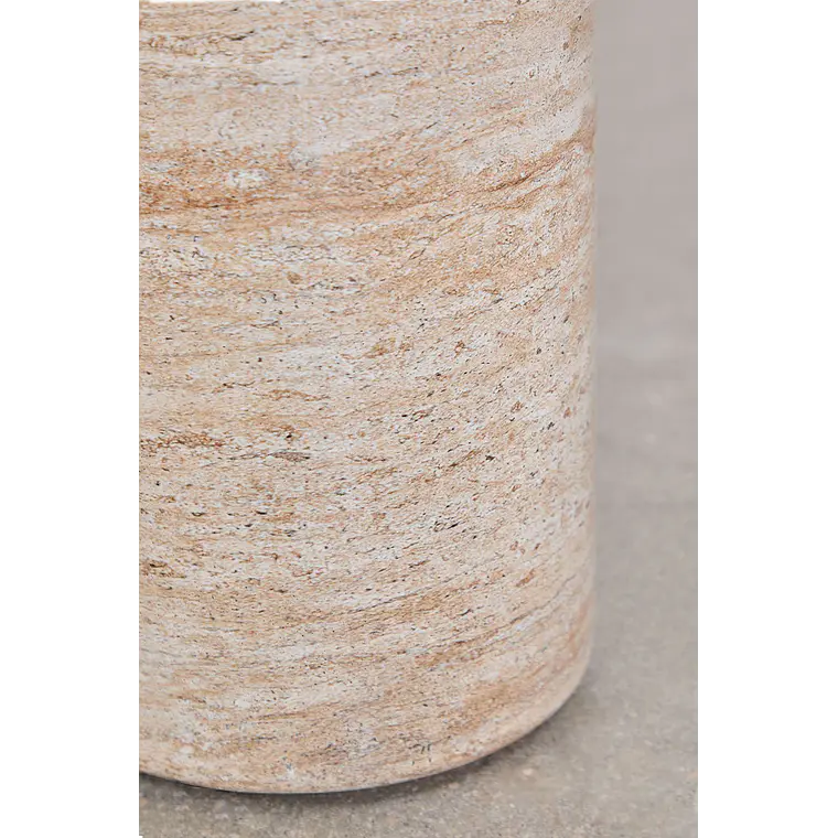Mesa de jardín redonda Ø120 cm en cemento look travertino Melina 5