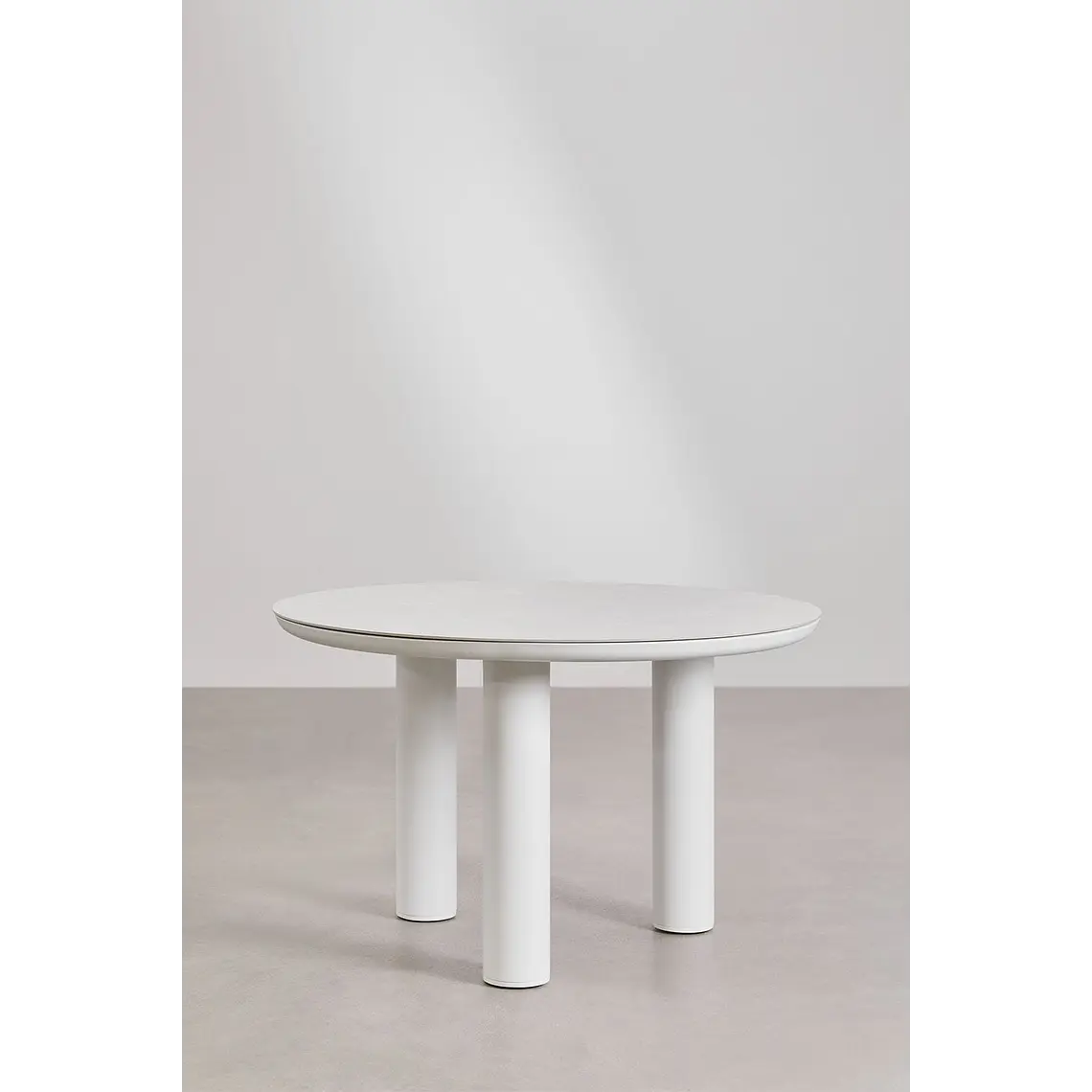 Mesa de jardín redonda Ø120 cm en cerámica y aluminio Garena 4