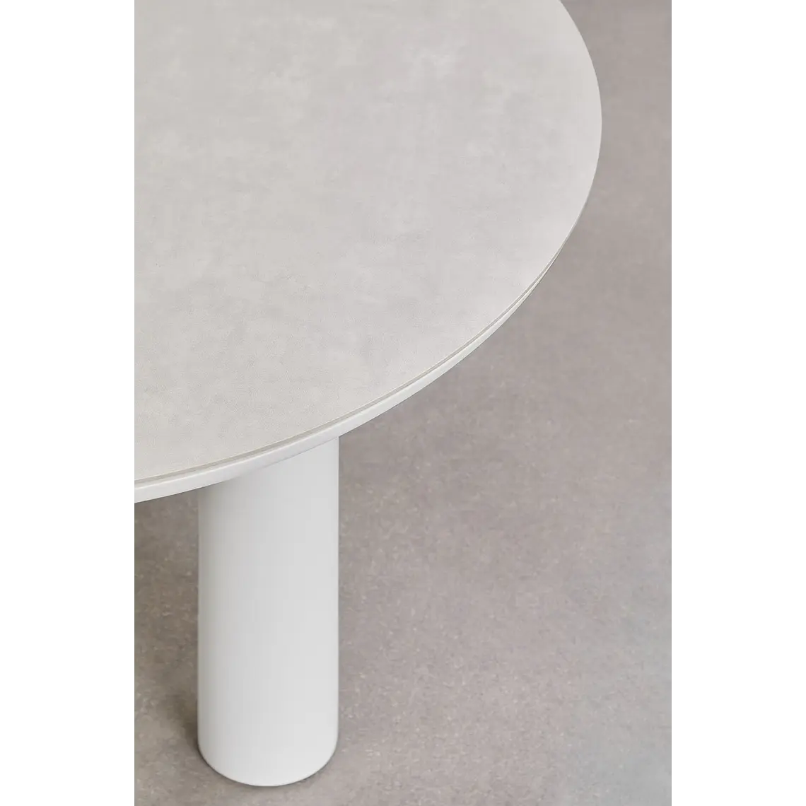 Mesa de jardín redonda Ø120 cm en cerámica y aluminio Garena 5